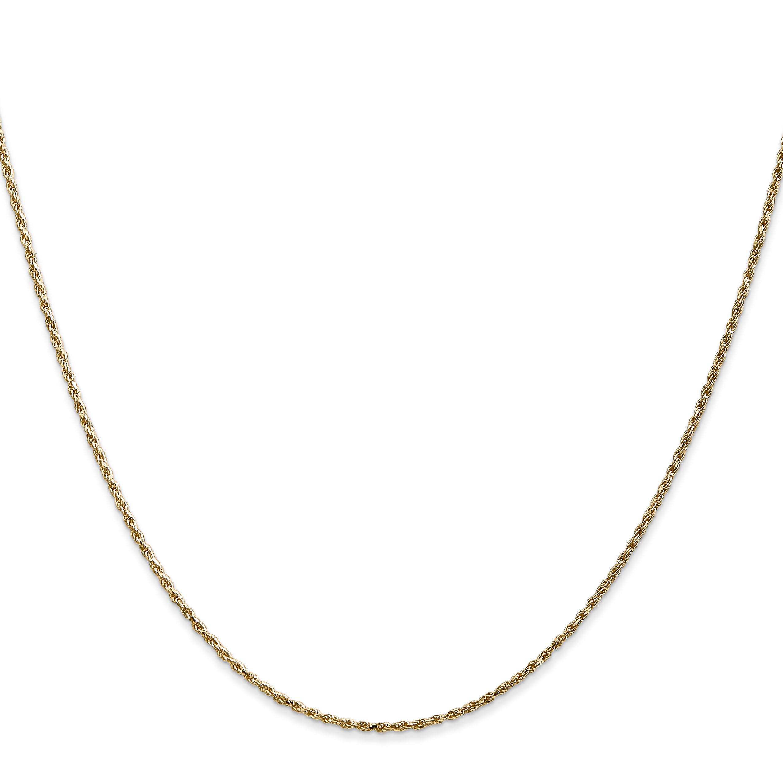 14k 1.15mm Diamond Cut Machine-made Rope Chain