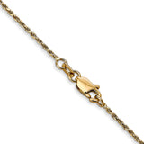 14k 1.15mm Diamond Cut Machine-made Rope Chain