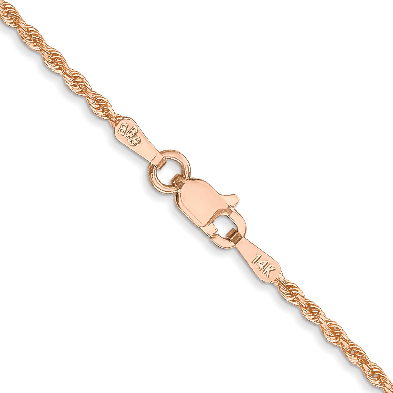 14k Rose Gold 1.5mm Diamond-cut Rope Chain
