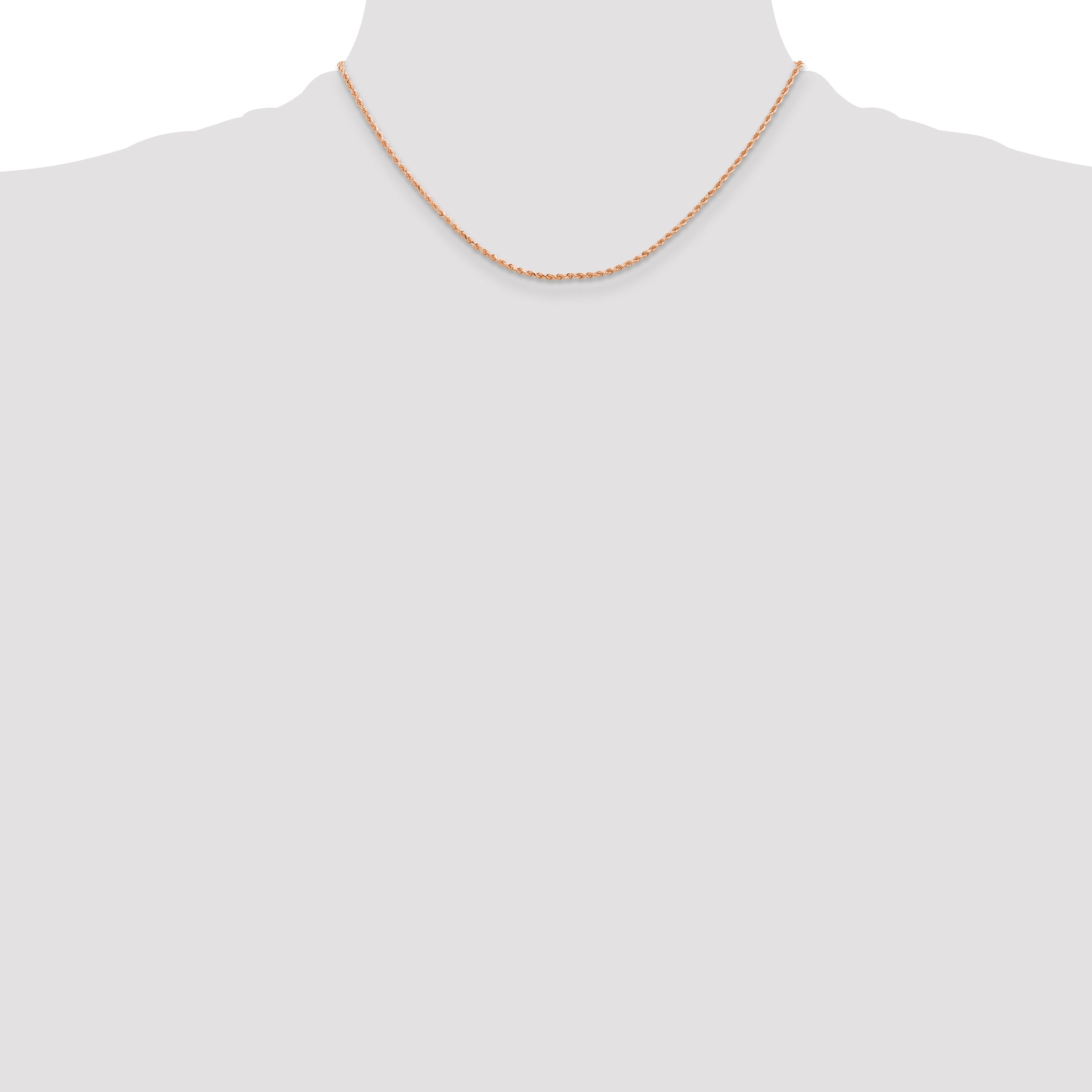 14k Rose Gold 1.5mm Diamond-cut Rope Chain