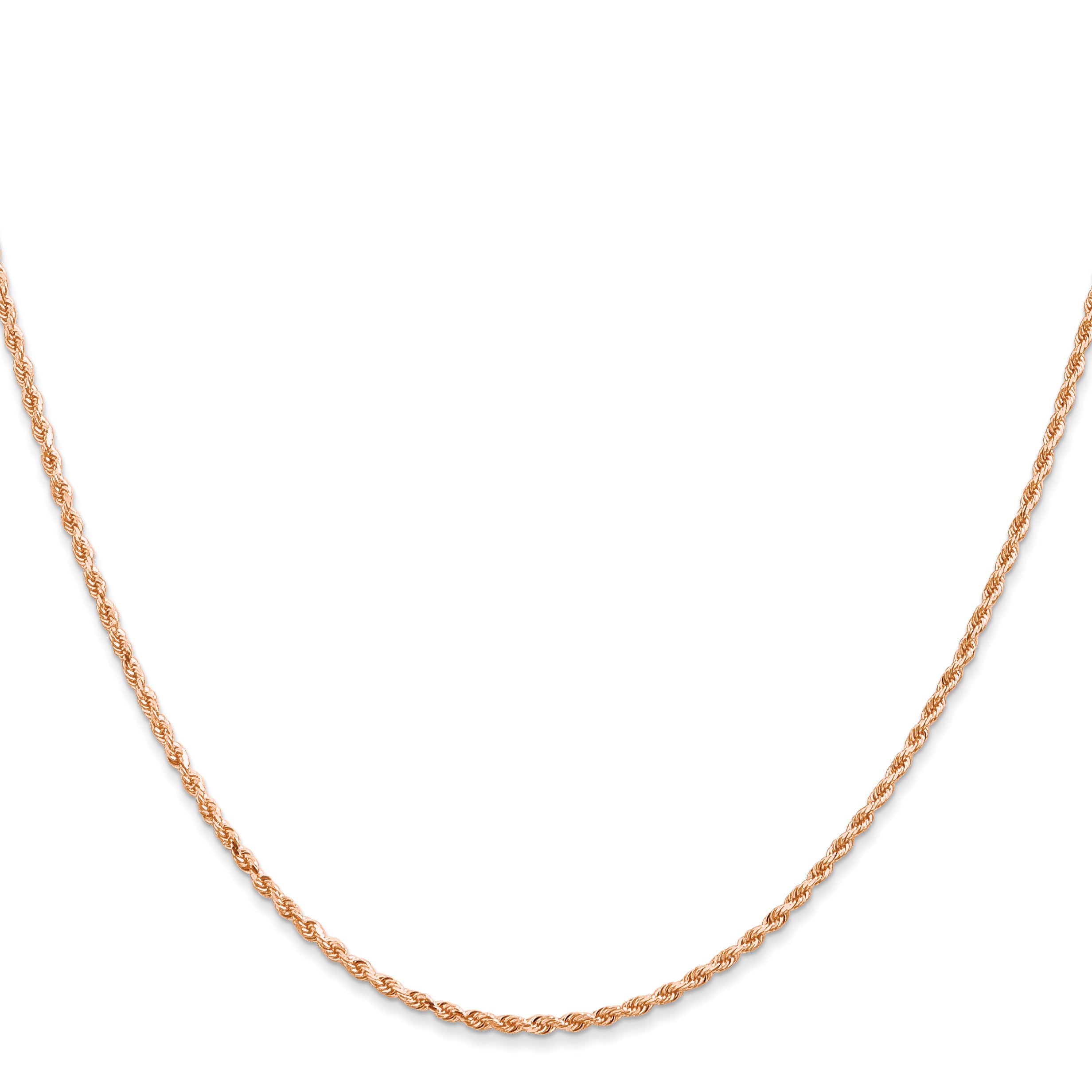 14k Rose Gold 1.5mm Diamond-cut Rope Chain