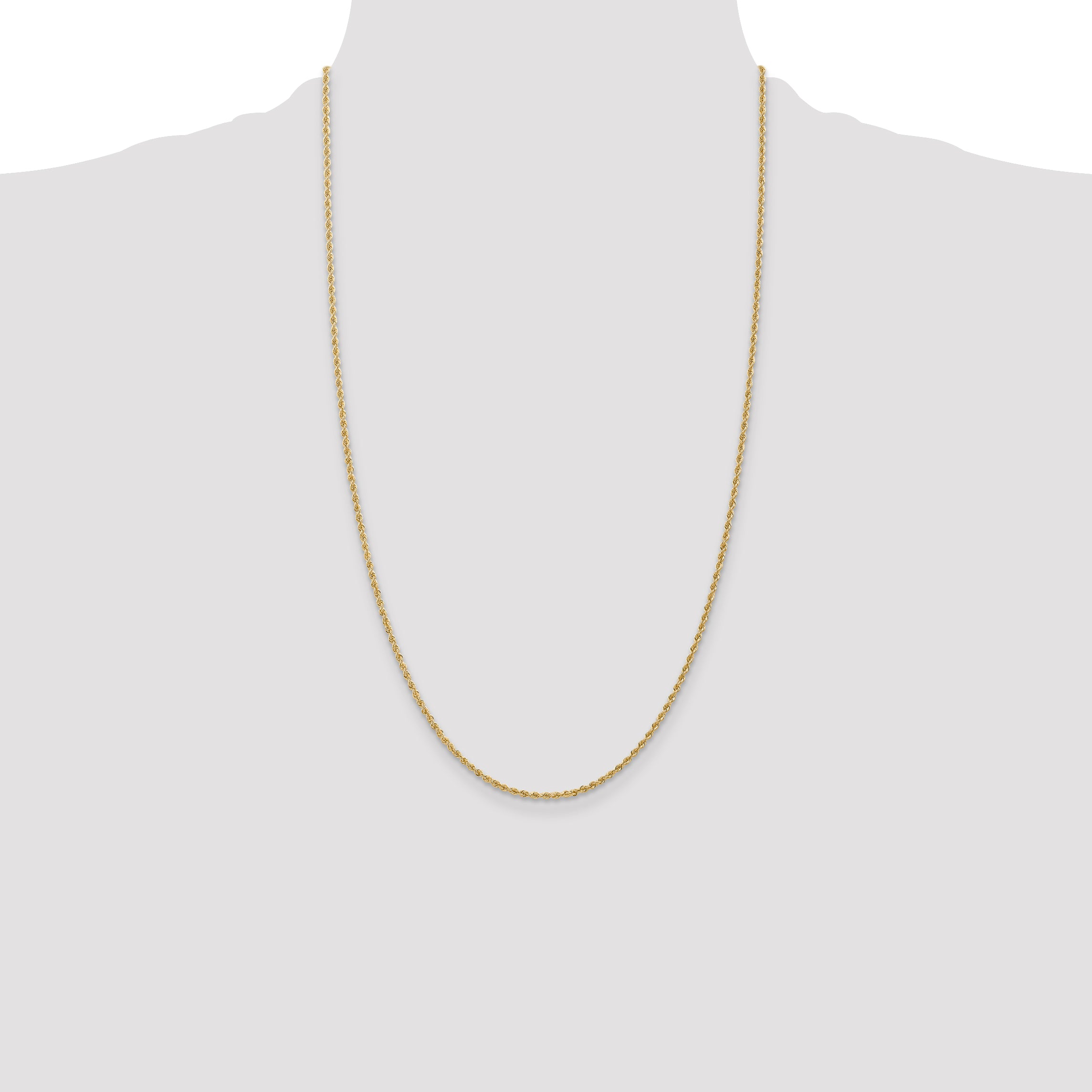 14k 1.5mm Solid Rope Chain