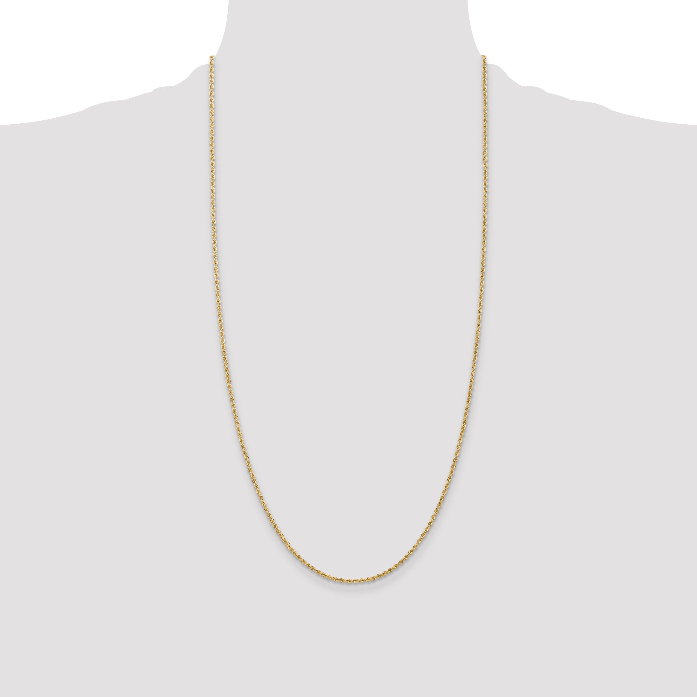 14k 1.5mm Solid Rope Chain