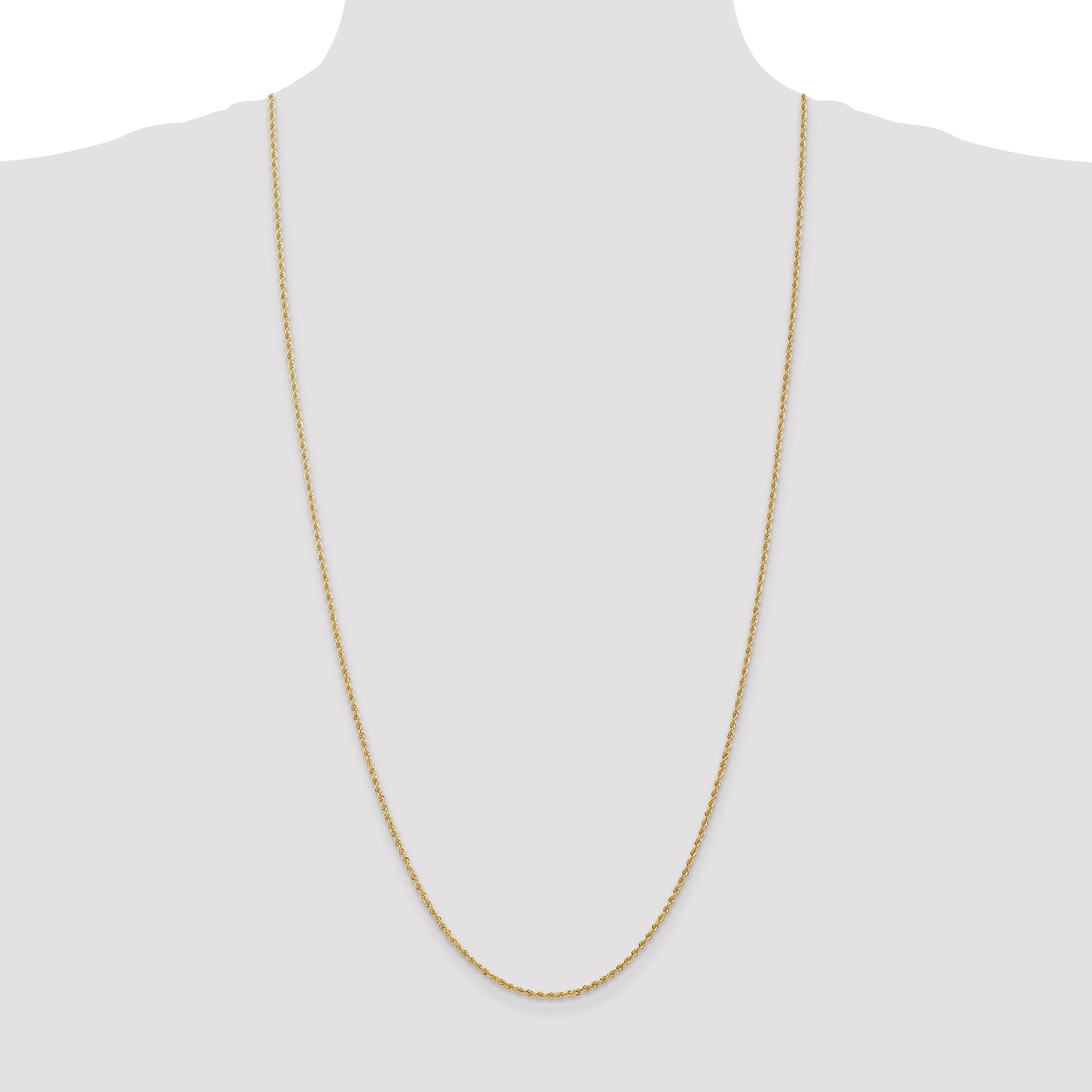 14k 1.5mm Solid Rope Chain