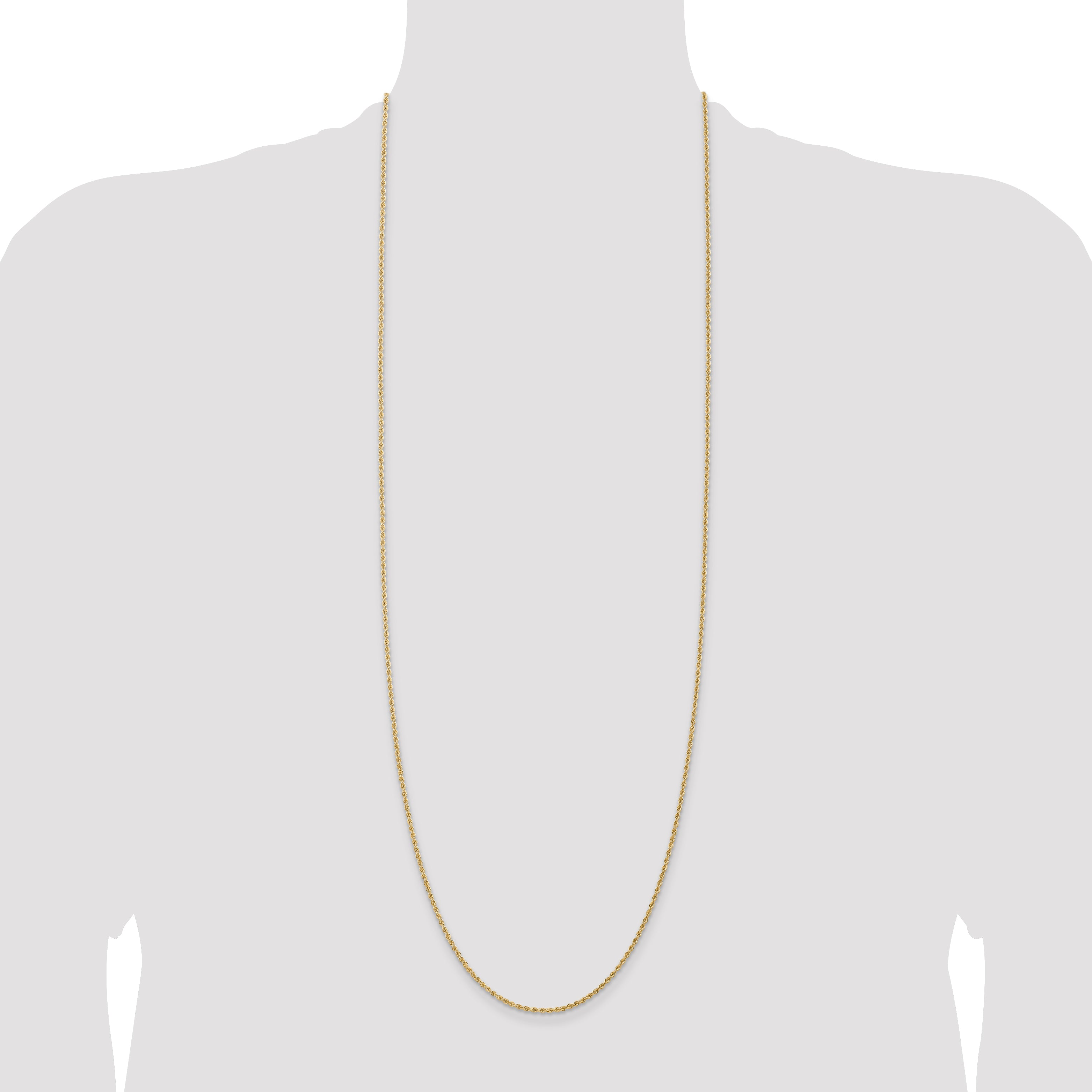 14k 1.5mm Solid Rope Chain
