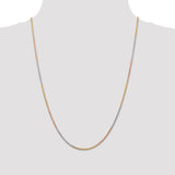 14k Tri-color 1.5mm Diamond-cut Rope Chain