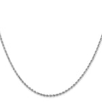 14k White Gold 1.5mm Diamond-cut Rope Chain
