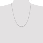 14k White Gold 1.5mm Diamond-cut Rope Chain