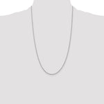 14k White Gold 1.5mm Diamond-cut Rope Chain