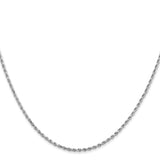 14k White Gold 1.5mm Diamond-cut Rope Chain
