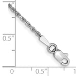 14k White Gold 1.5mm Diamond-cut Rope Chain