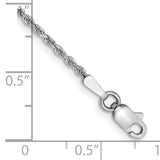 14k White Gold 1.5mm Diamond-cut Rope Chain