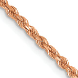 14k Rose Gold 1.75mm Diamond-cut Rope Chain