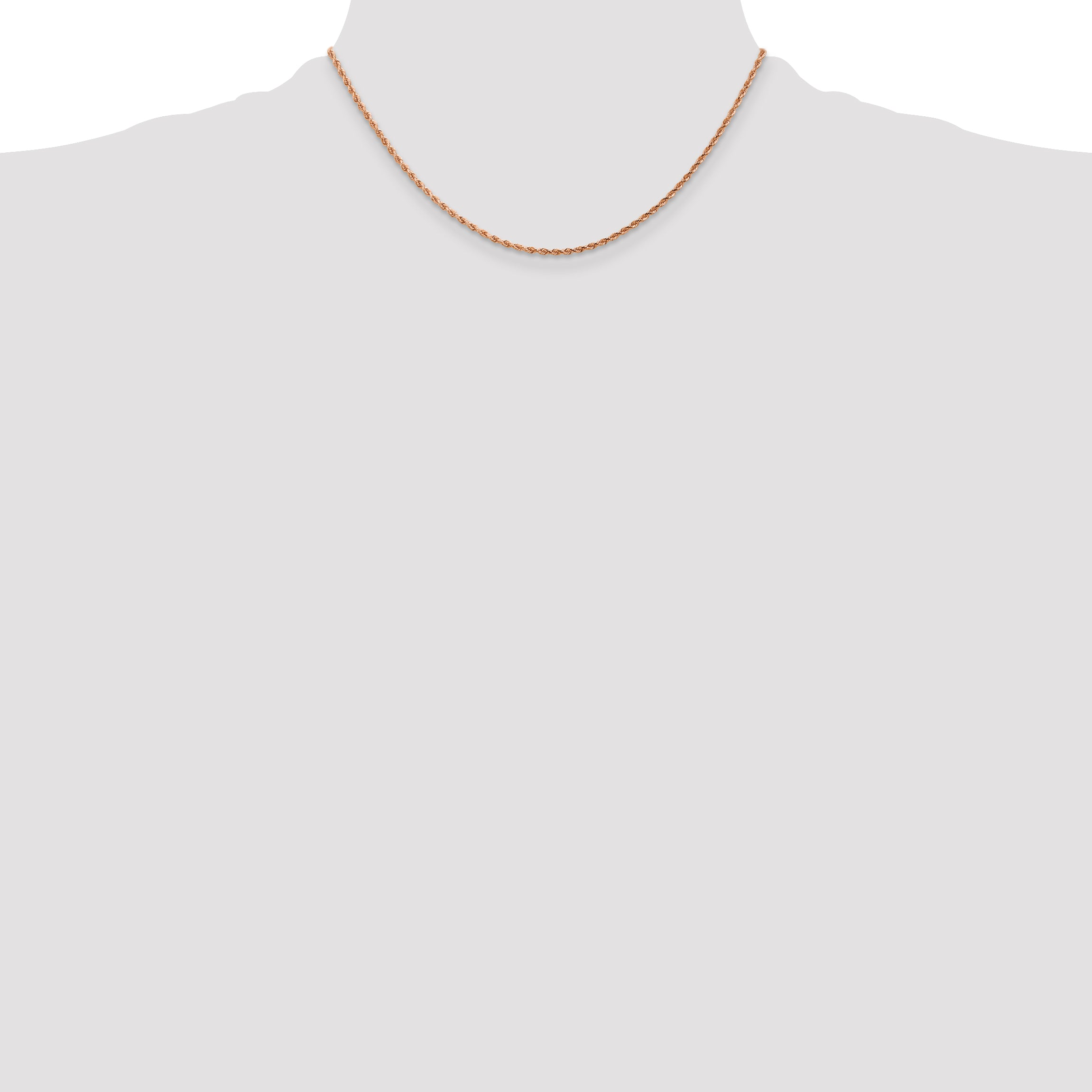 14k Rose Gold 1.75mm Diamond-cut Rope Chain
