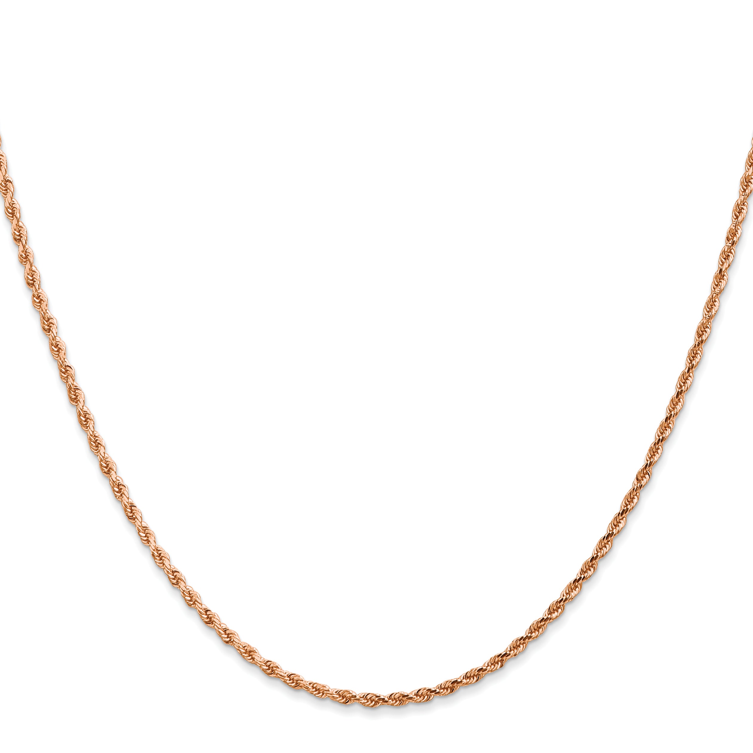 14k Rose Gold 1.75mm Diamond-cut Rope Chain