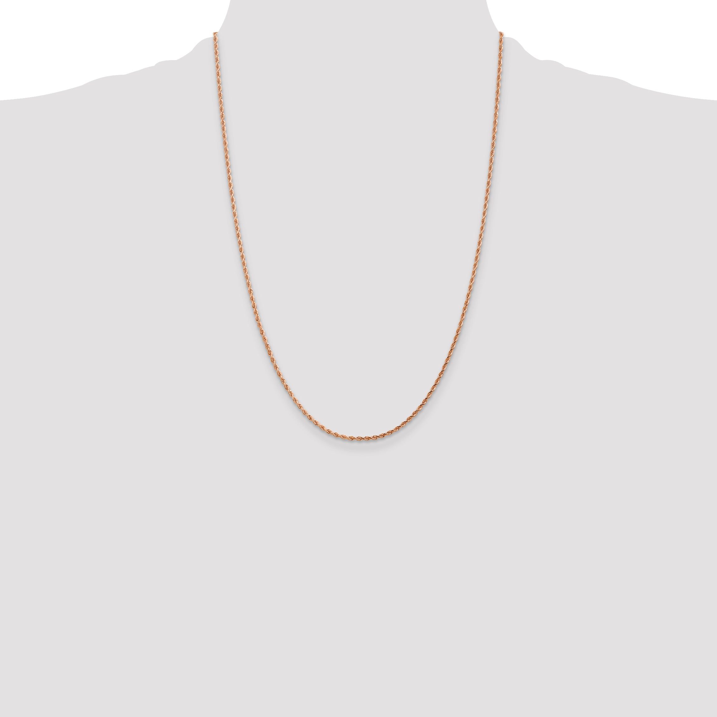 14k Rose Gold 1.75mm Diamond-cut Rope Chain