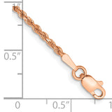 14k Rose Gold 1.75mm Diamond-cut Rope Chain