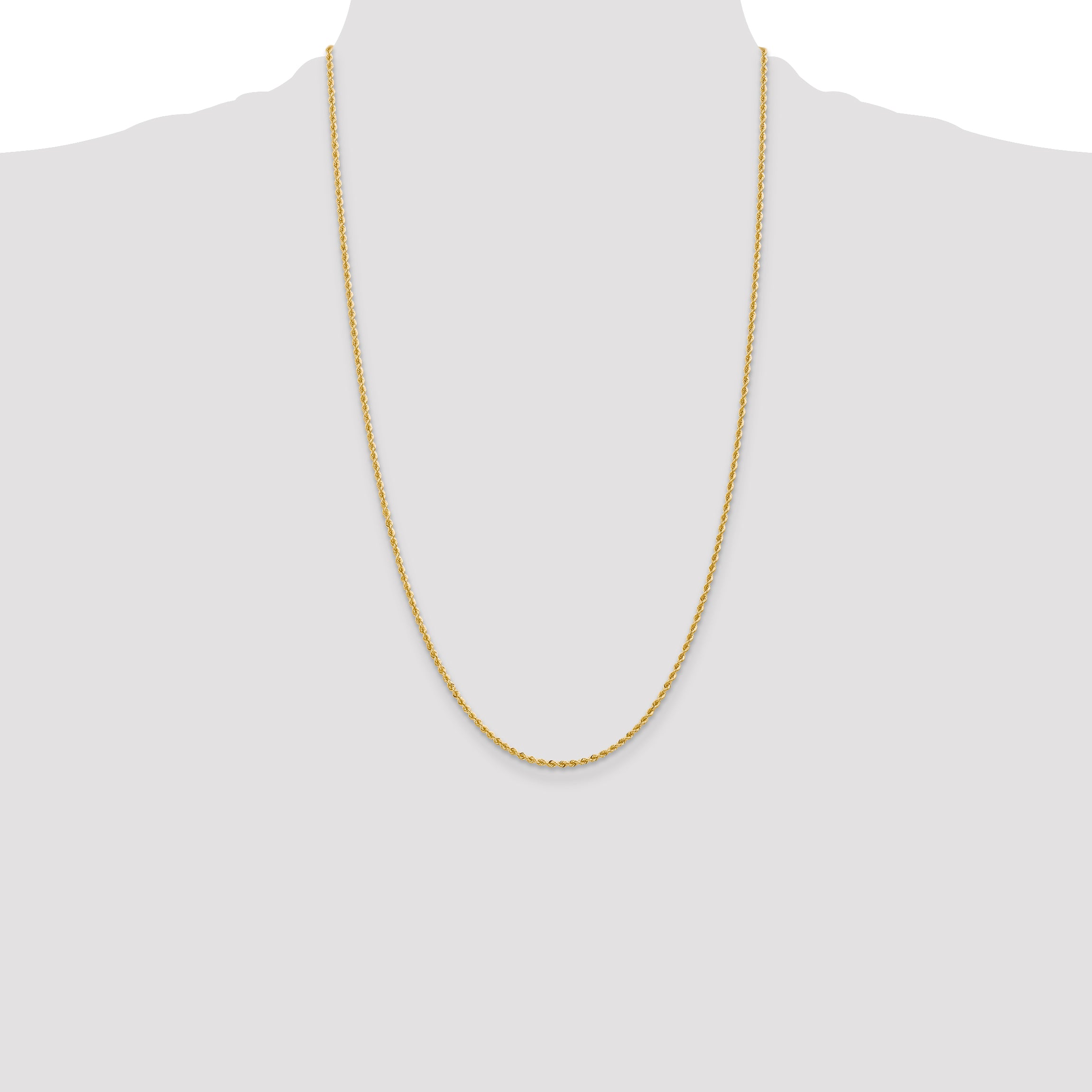 14k 2.0mm Solid Rope Chain