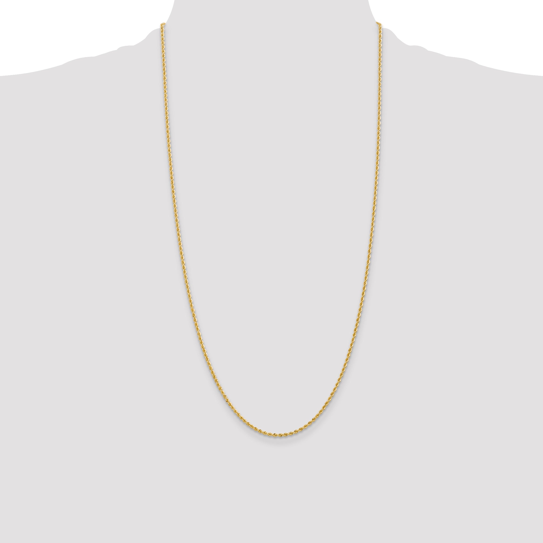 14k 2.0mm Solid Rope Chain