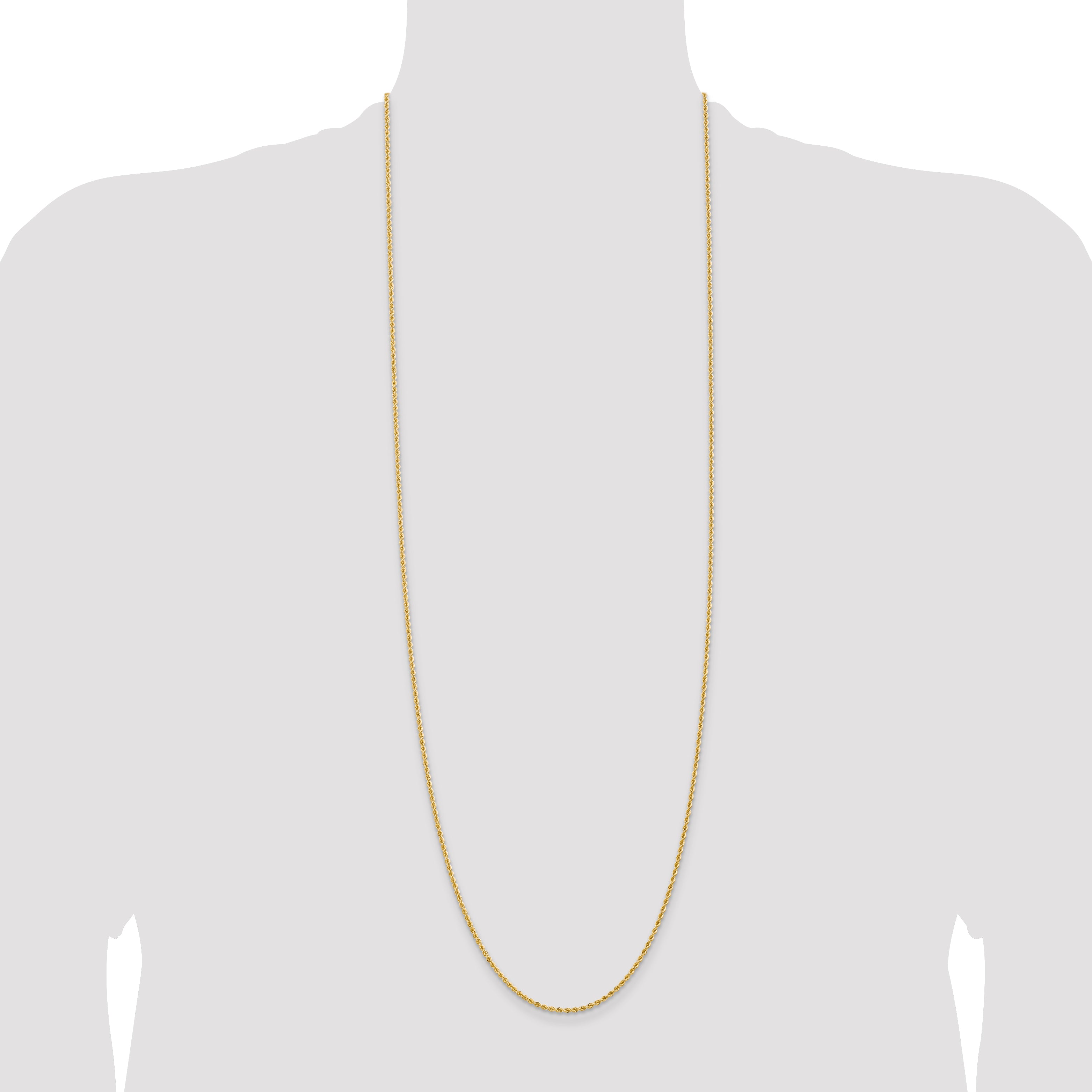 14k 2.0mm Solid Rope Chain