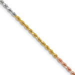 14k Tri-color 1.75mm Diamond-cut Rope Chain