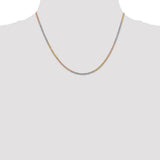 14k Tri-color 1.75mm Diamond-cut Rope Chain