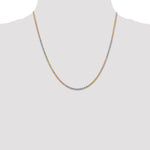 14k Tri-color 1.75mm Diamond-cut Rope Chain