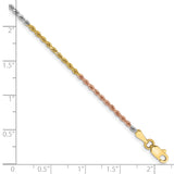 14k Tri-color 1.75mm Diamond-cut Rope Chain