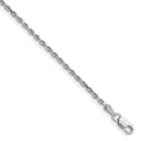 14k White Gold 1.75mm Diamond-cut Rope Chain
