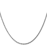 14k White Gold 1.75mm Diamond-cut Rope Chain