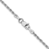 14k White Gold 1.75mm Diamond-cut Rope Chain