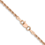14k Rose Gold 2.0mm Diamond-cut Rope Chain