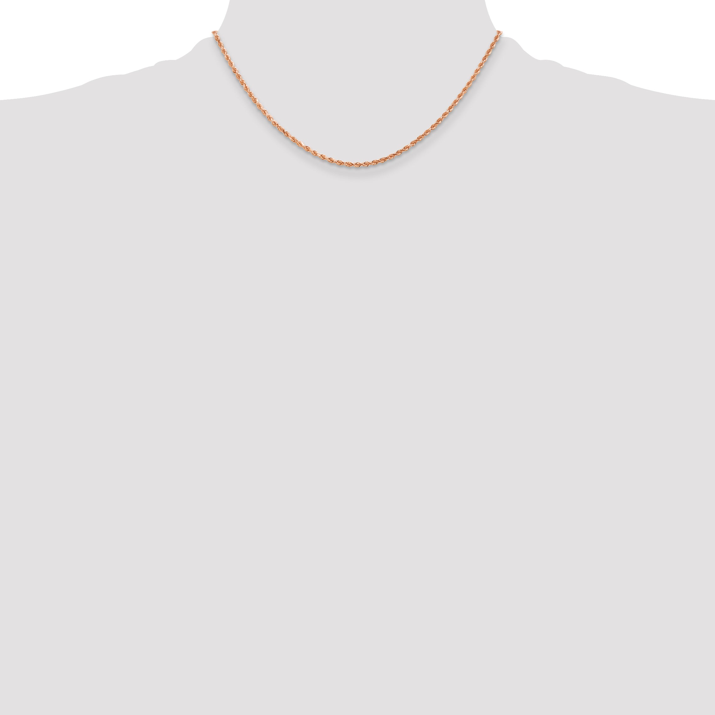 14k Rose Gold 2.0mm Diamond-cut Rope Chain