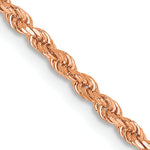 14k Rose Gold 2.0mm Diamond-cut Rope Chain