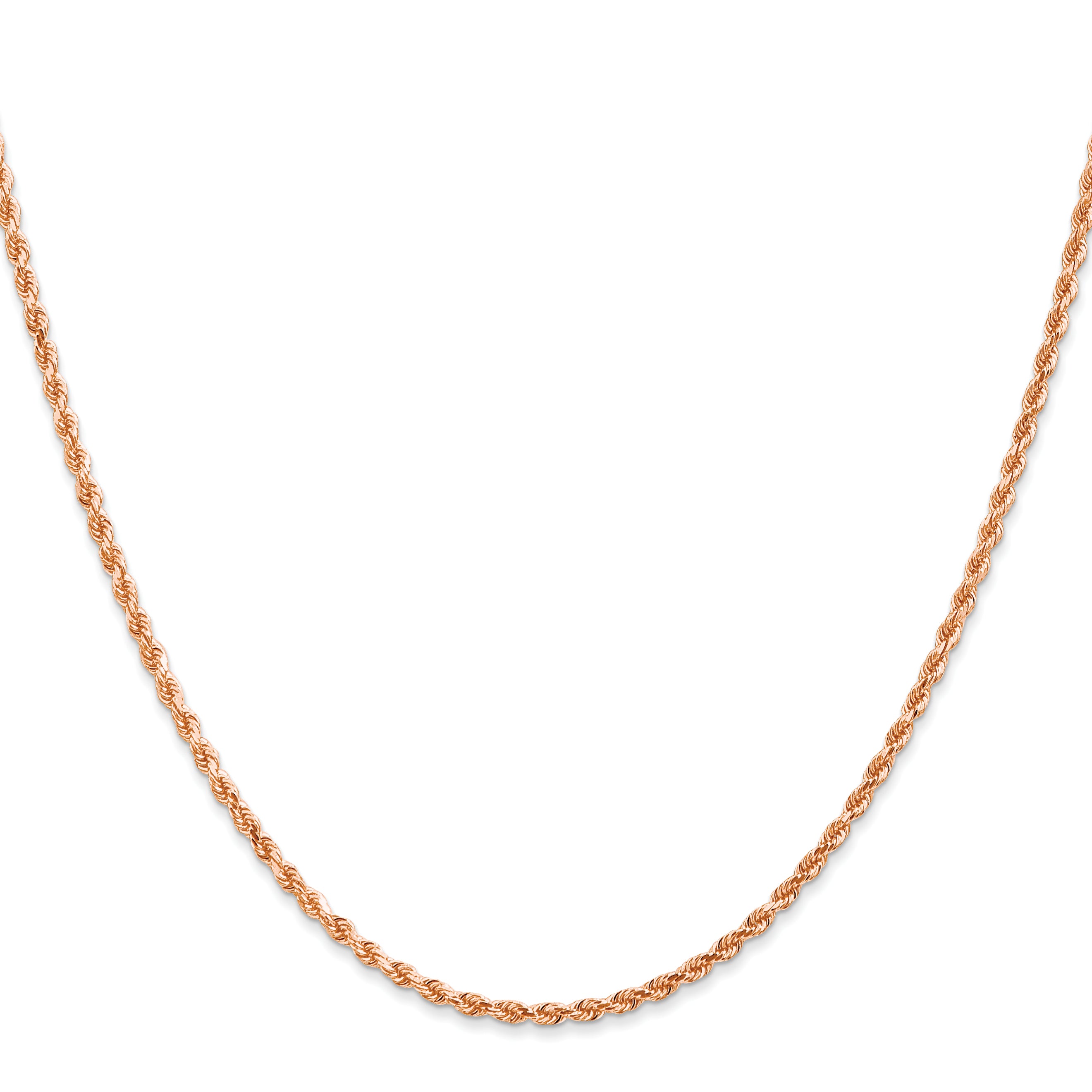 14k Rose Gold 2.0mm Diamond-cut Rope Chain