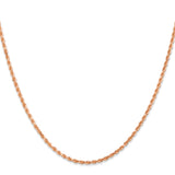 14k Rose Gold 2.0mm Diamond-cut Rope Chain