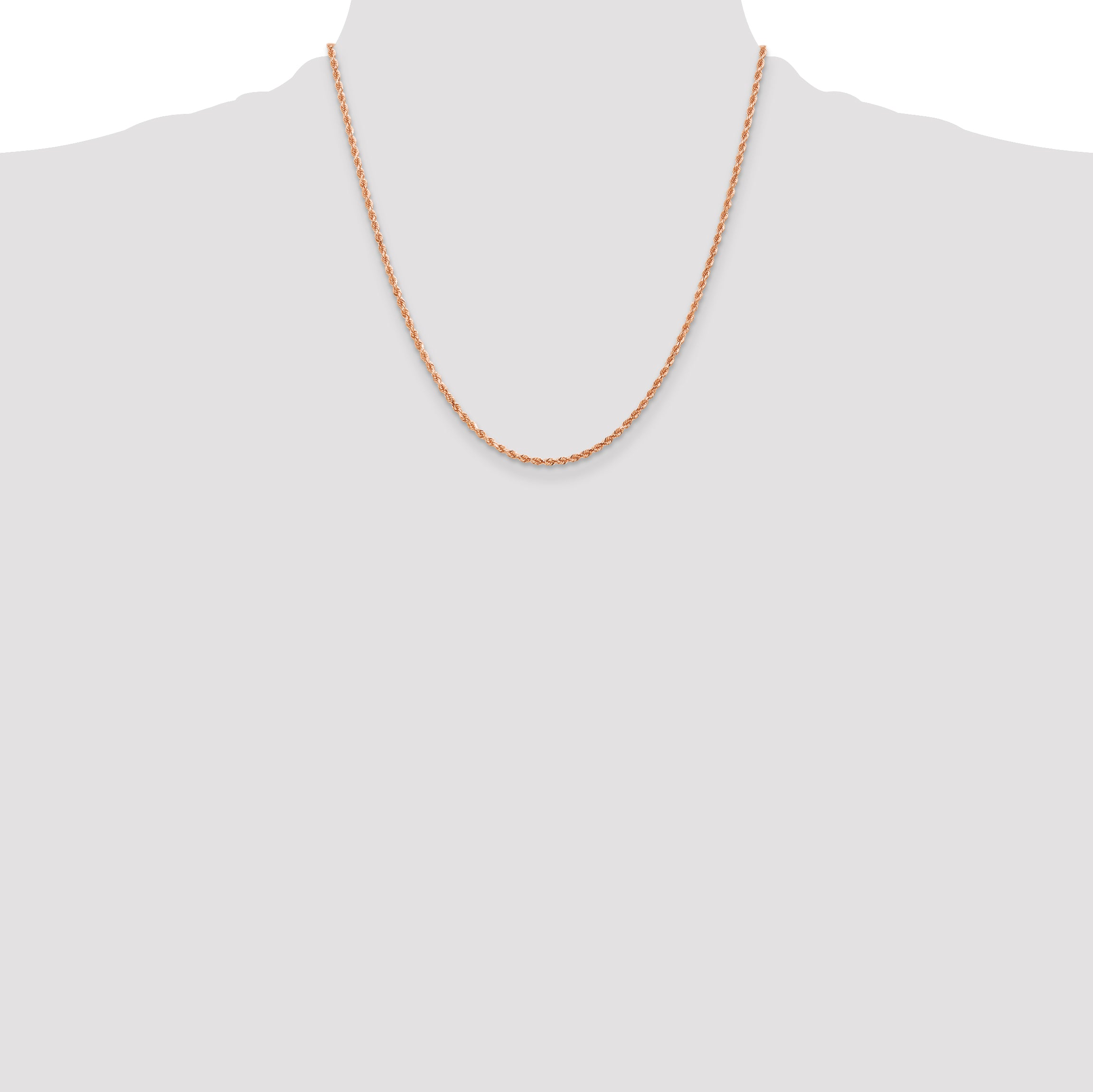 14k Rose Gold 2.0mm Diamond-cut Rope Chain