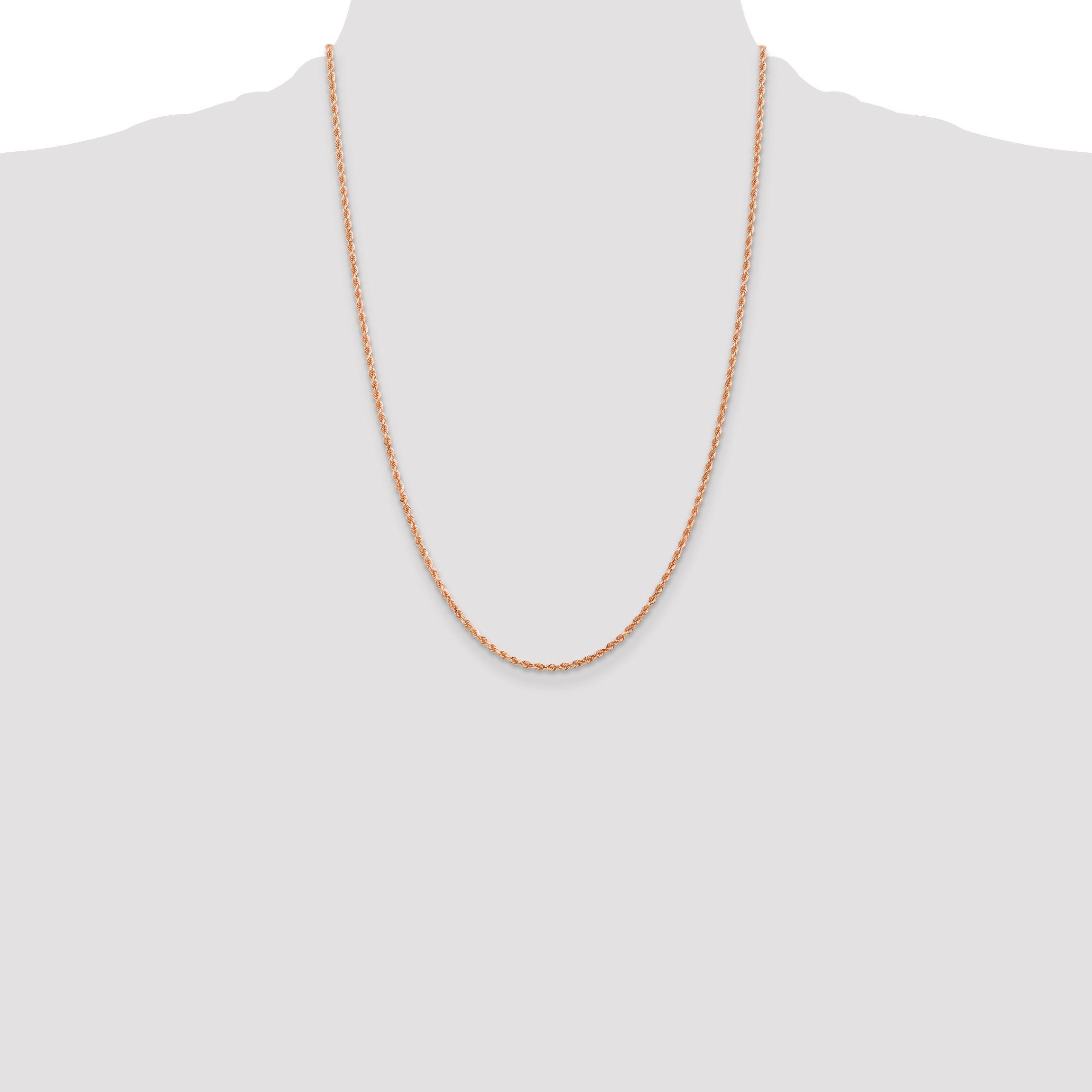 14k Rose Gold 2.0mm Diamond-cut Rope Chain