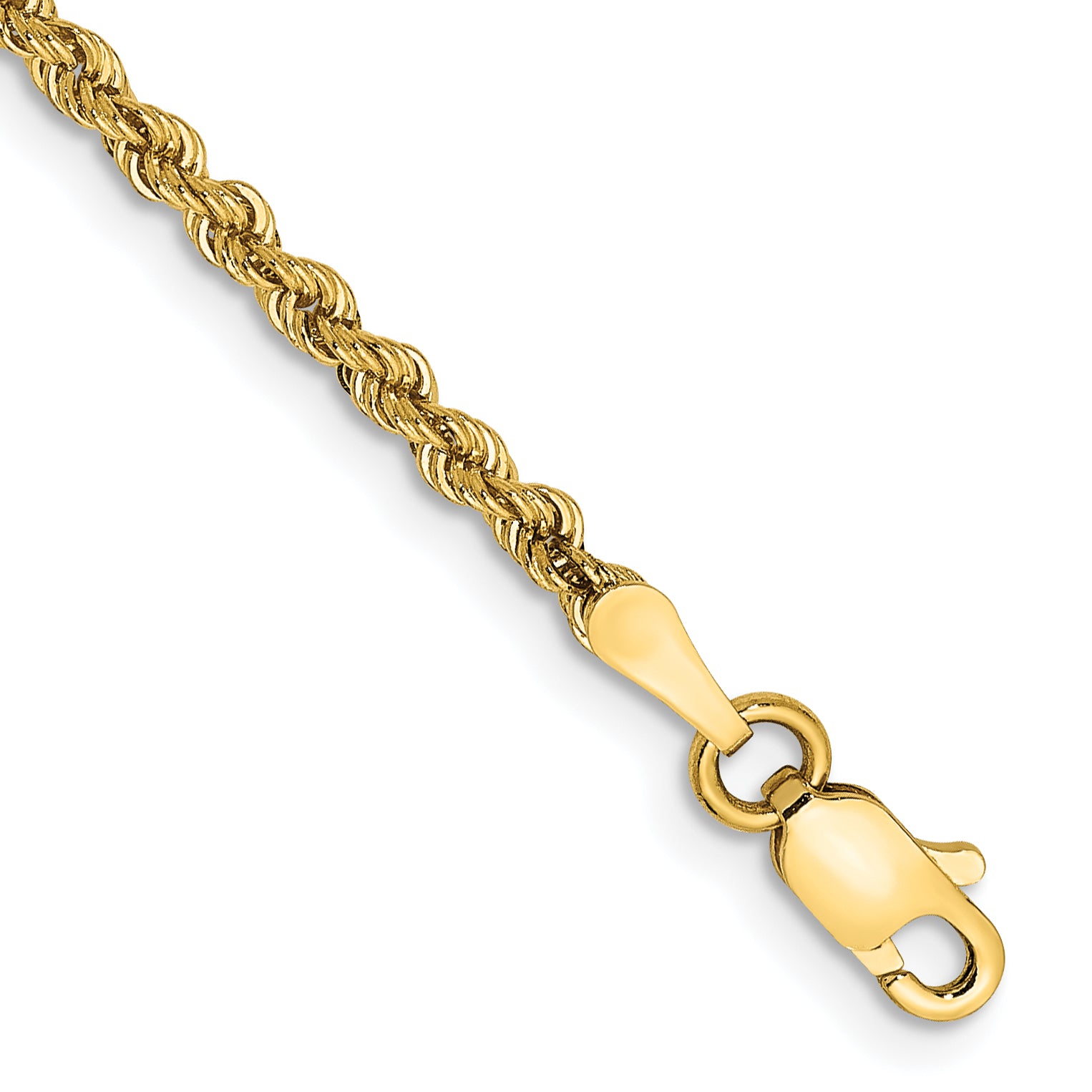14k 2.25mm Solid Rope Chain Anklet