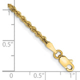 14k 2.25mm Solid Rope Chain Anklet