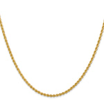 14k 2.25mm Solid Rope Chain