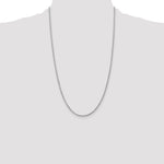 14k White Gold 2.0mm Diamond-cut Rope Chain