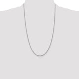 14k White Gold 2.0mm Diamond-cut Rope Chain
