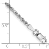14k White Gold 2.0mm Diamond-cut Rope Chain Anklet