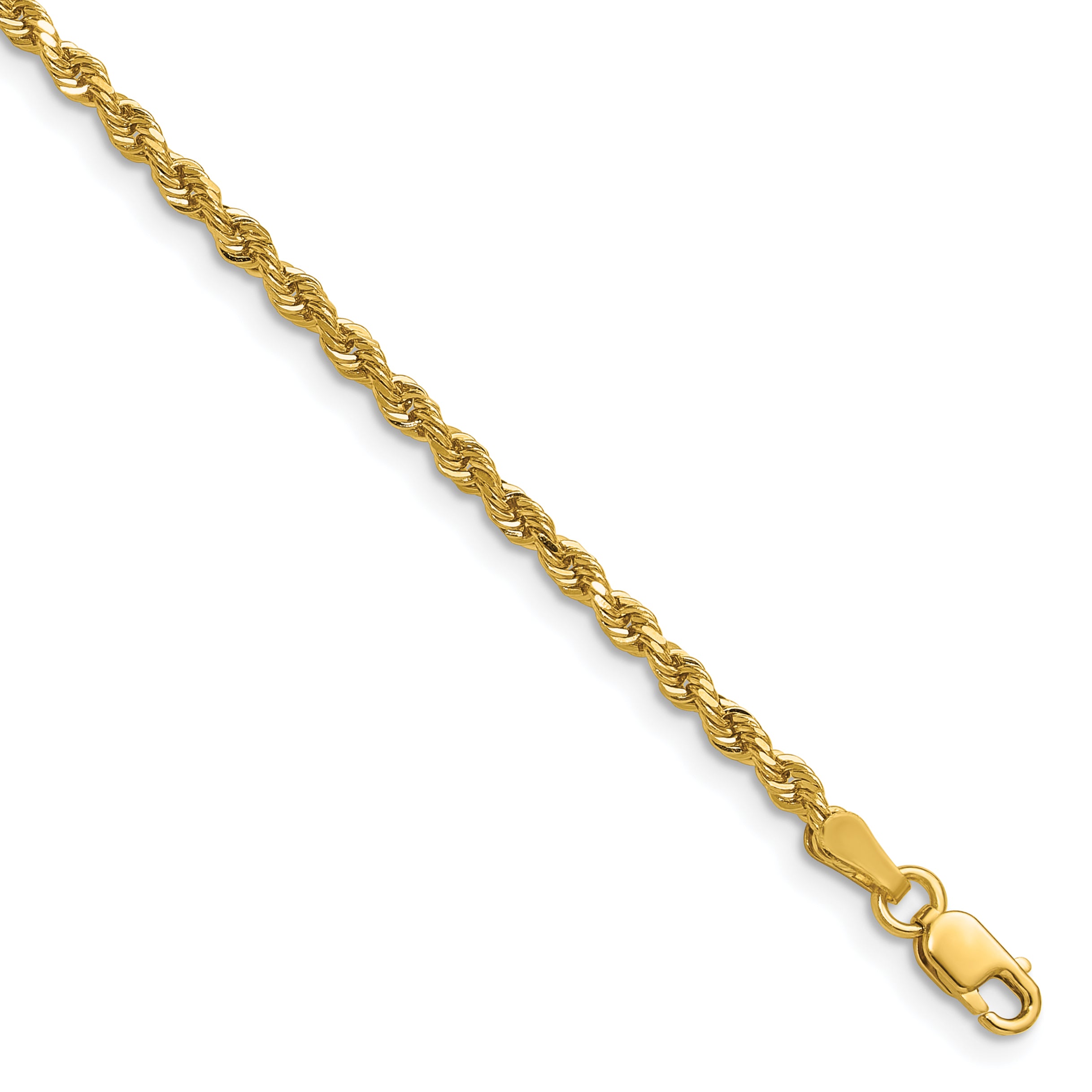 14k 2.25mm Diamond-cut Rope Chain