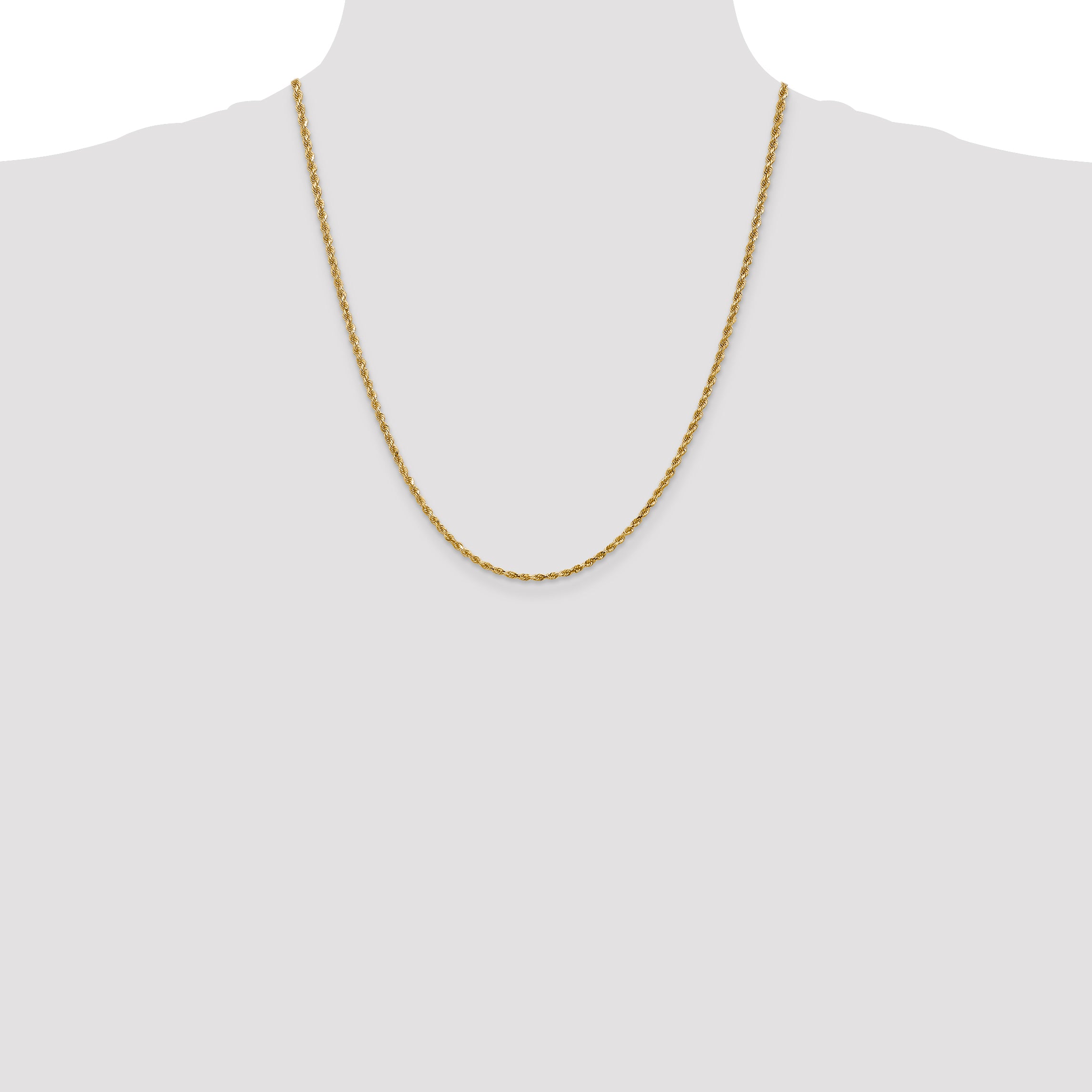 14k 2.25mm Diamond-cut Rope Chain