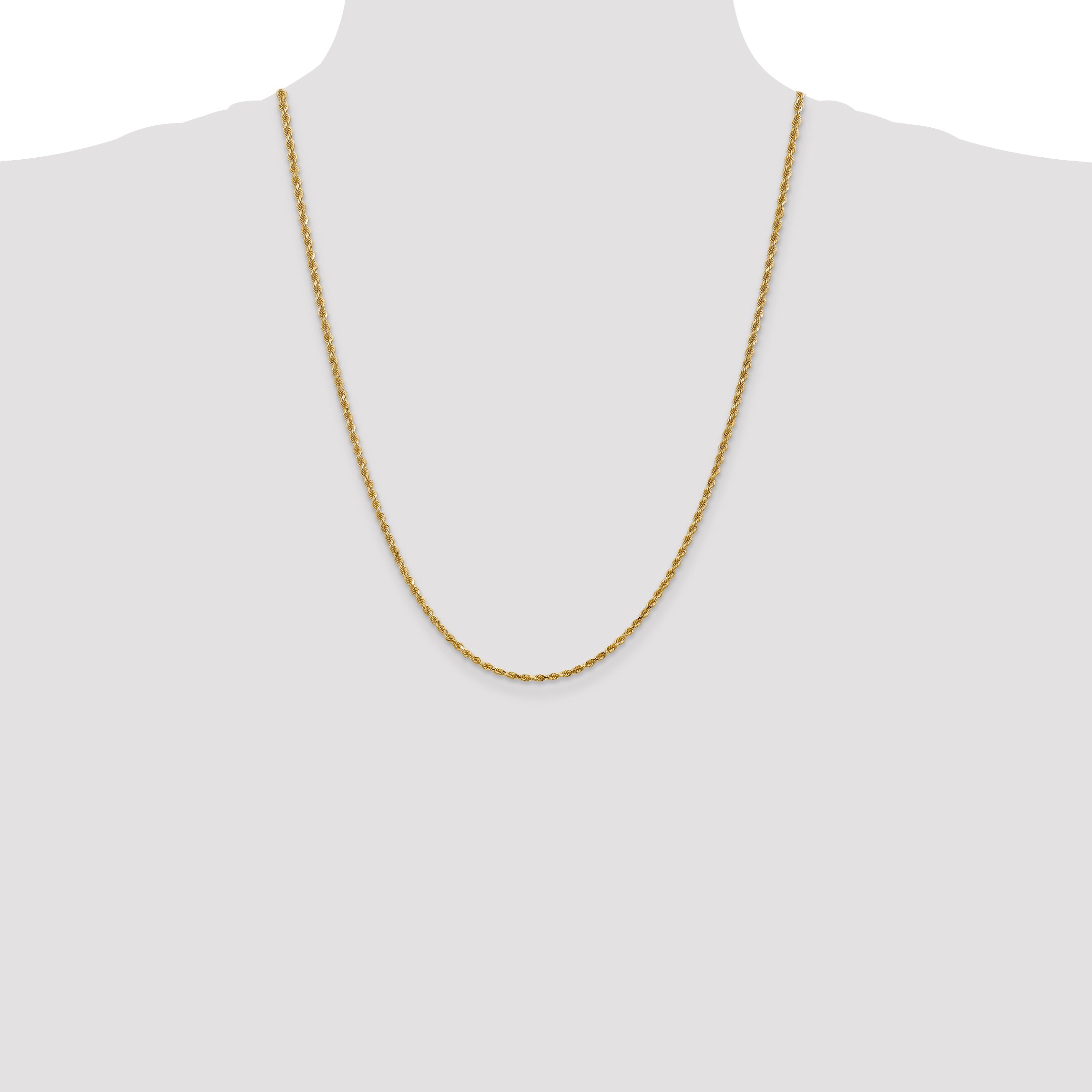 14k 2.25mm Diamond-cut Rope Chain