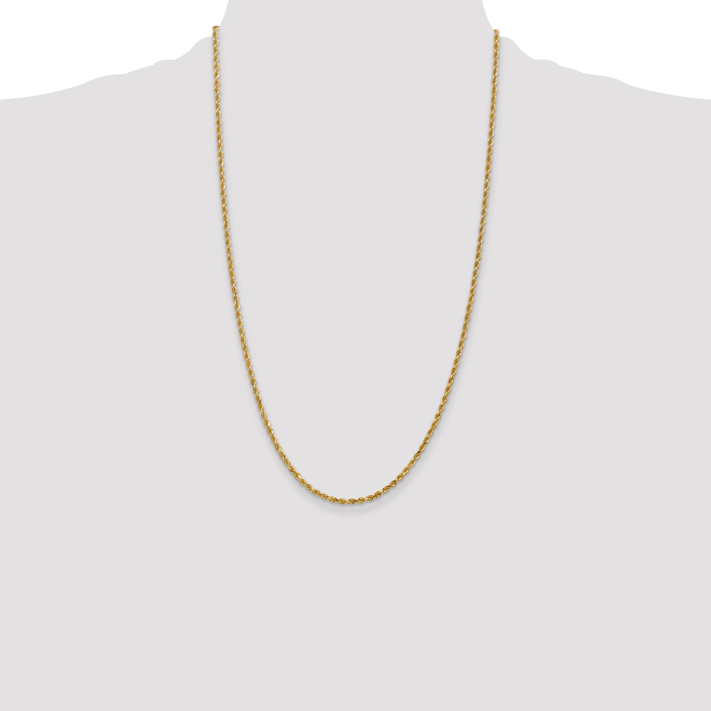 14k 2.25mm Diamond-cut Rope Chain
