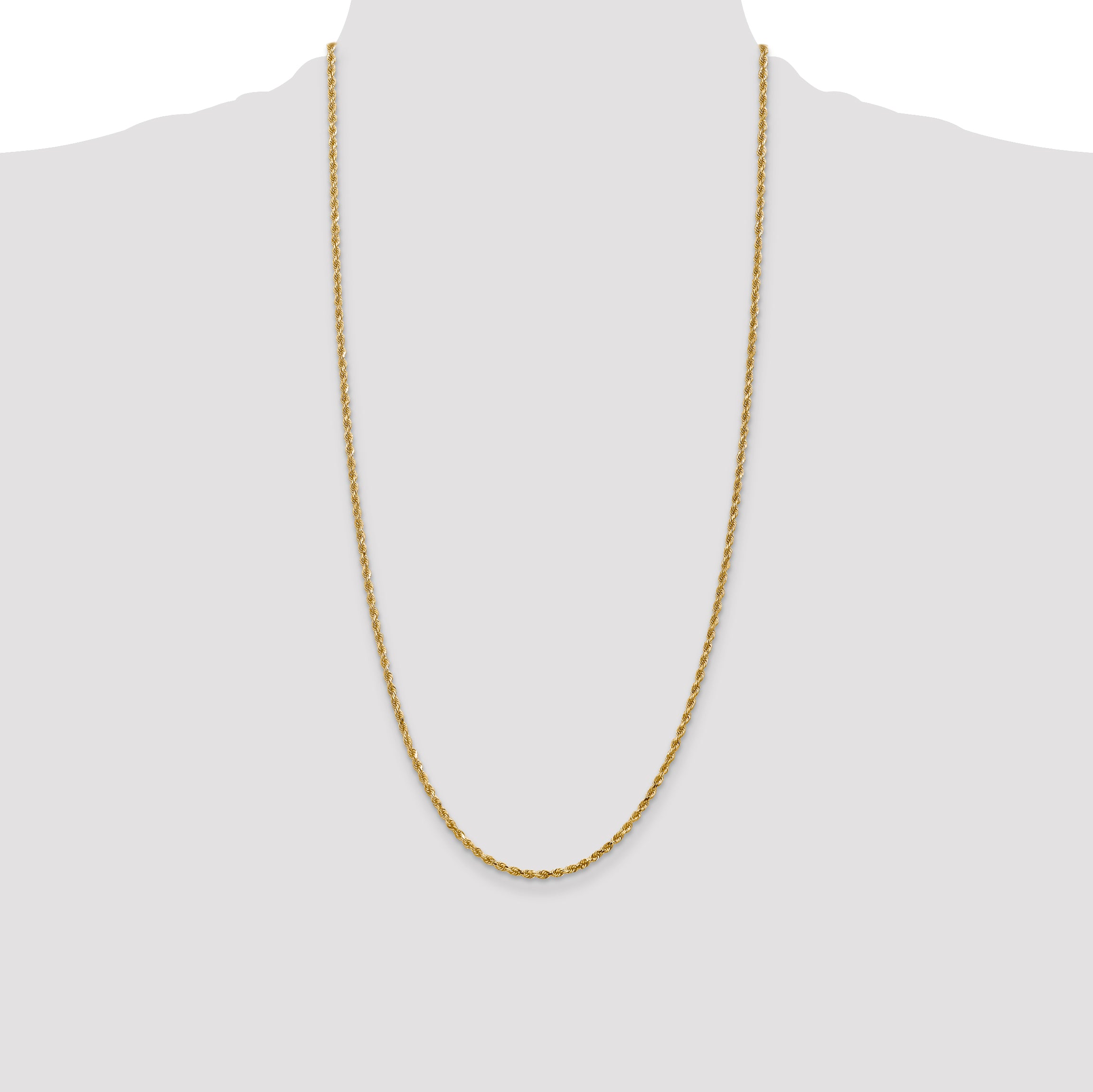 14k 2.25mm Diamond-cut Rope Chain
