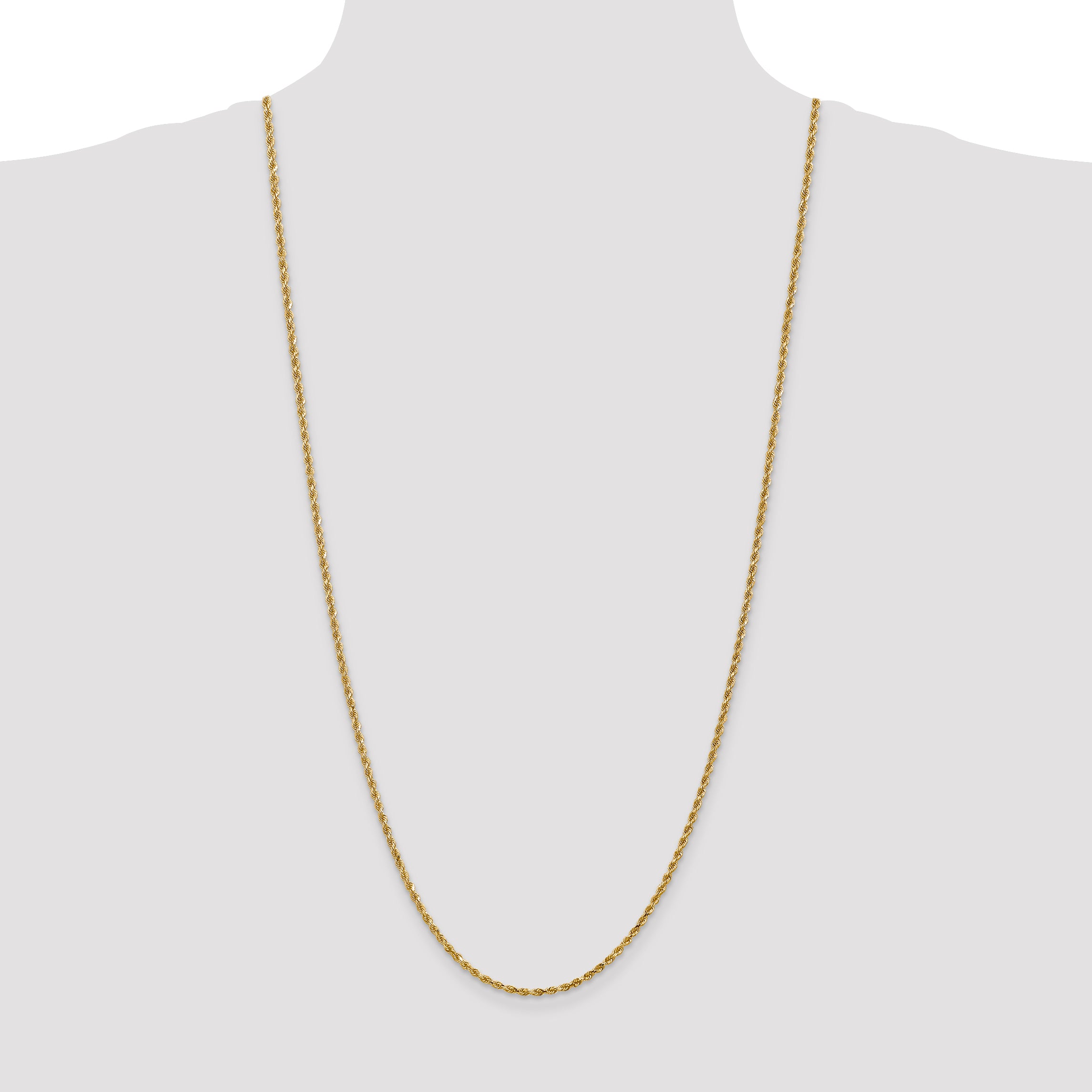 14k 2.25mm Diamond-cut Rope Chain